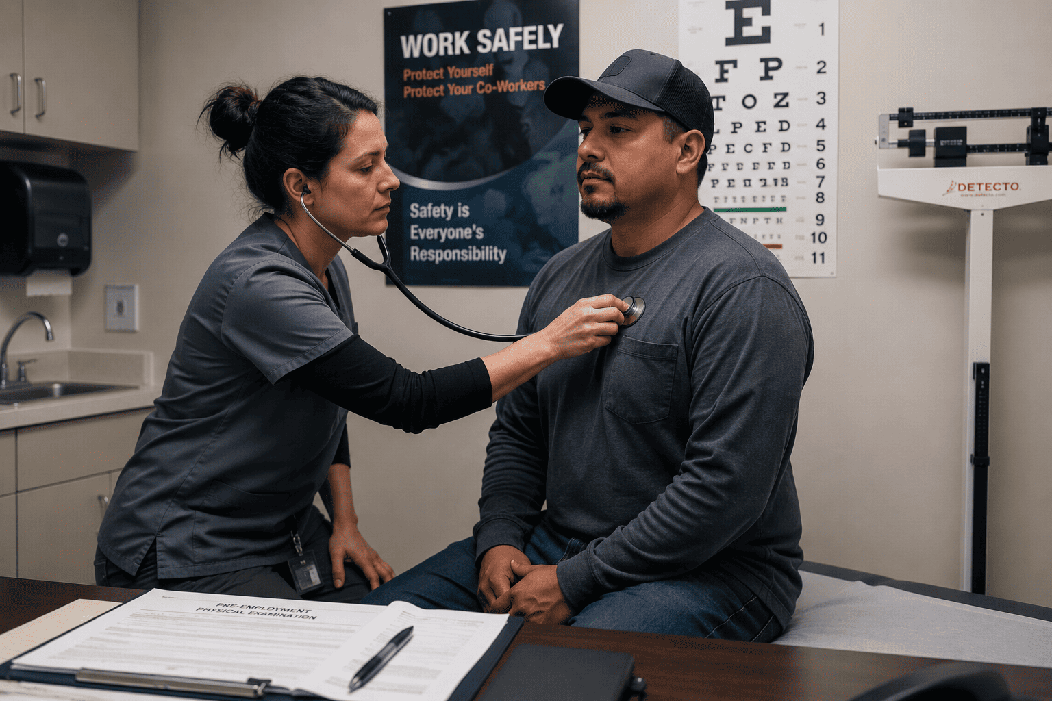 image-pre-employment-physicals-risk-management Occupational health exam showing pre-employment physicals for risk management