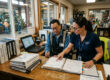 Safety team reviewing OSHA inspection records