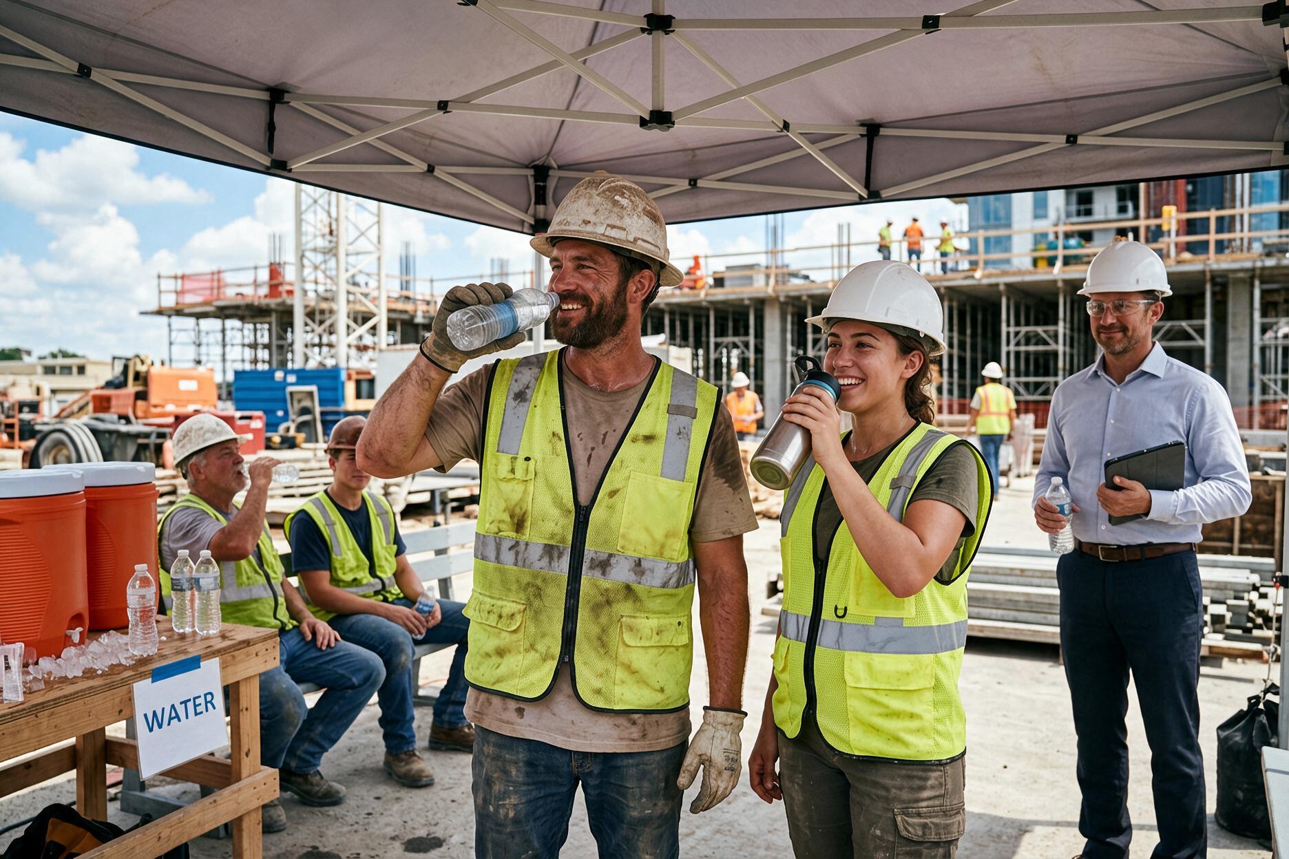 Outdoor workers following heat stress prevention practices during summer Outdoor workers following heat stress prevention practices during summer